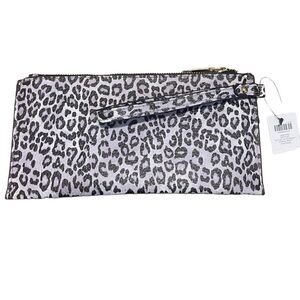 NWT Chico’s Faux Leather Leopard Print Wristlet